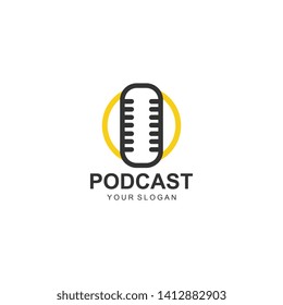 Podcast Logo Template Design Vector