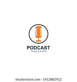 Podcast Logo Template Design Vector