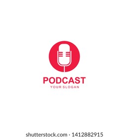 Podcast Logo Template Design Vector