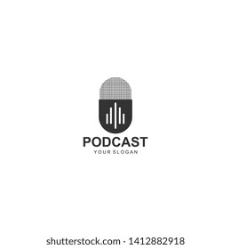 Podcast Logo Template Design Vector