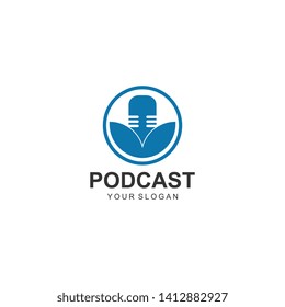 Podcast Logo Template Design Vector