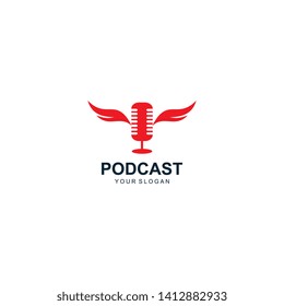 Podcast Logo Template Design Vector