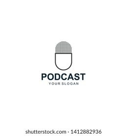Podcast Logo Template Design Vector