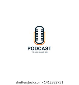 Podcast Logo Template Design Vector