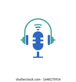 Podcast logo template vector icon design