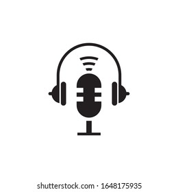 Podcast logo template vector icon design