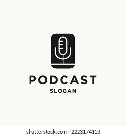 Podcast logo template vector illustration design