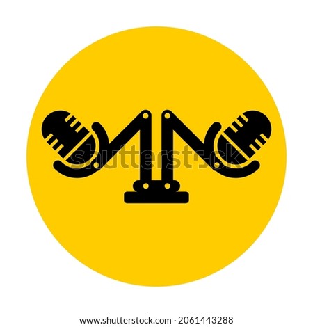 podcast logo with two microphones