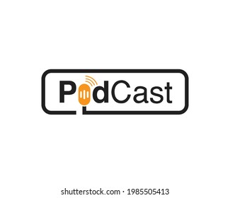 podcast logo vector creative design template