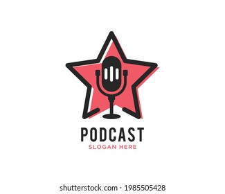 plantilla de diseño creativo del vector del logotipo de podcast