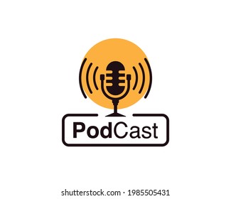plantilla de diseño creativo del vector del logotipo de podcast