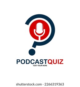 Podcast logo vector logo design. Suitable for business, web, entertainment, question mark and industry