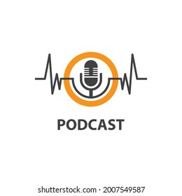 Podcast logo vector flat design