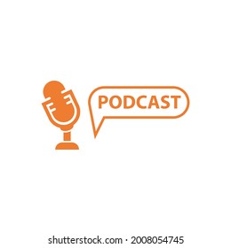 Diseño plano vectorial del logotipo de podcast