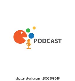 Podcast logo vector flat design