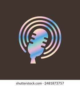 Podcast logo vector flat design