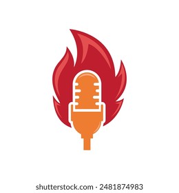 Podcast logo vector flat design