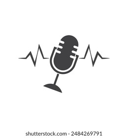 Podcast logo vector flat design