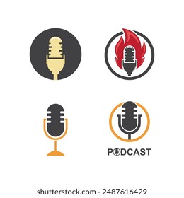 Podcast Logo Vektorgrafik flaches Design