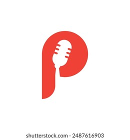 Podcast logo Vector diseño plano