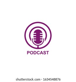 Podcast logo vector icon illustration design 