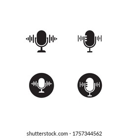 Podcast logo vector icon illustration design