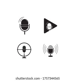Podcast logo vector icon illustration design
