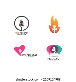 Podcast Logo, Vektorsymbol-Design 
