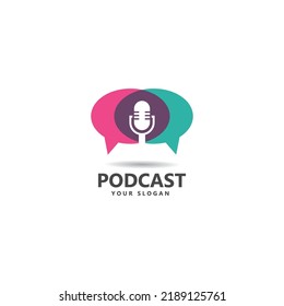 Diseño de iconos vectoriales de logotipo de podcast 