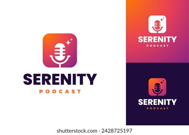 Podcast Logo Vector Icon in modern and minimalist style