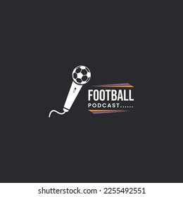 ícono vectorial del logo podcast símil de silueta con bola deportiva. diseño de logotipo