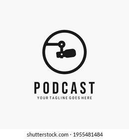 Diseño de ilustración vectorial del logotipo de podcast. logotipo simple de podcast
