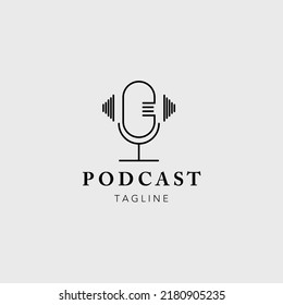 podcast logo vector illustration design