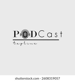 podcast logo vector illustration design