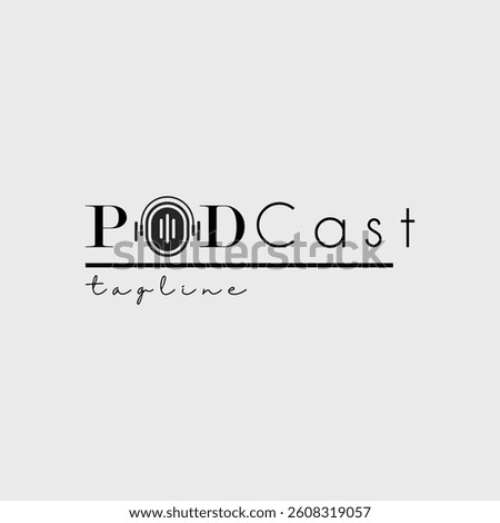 podcast logo vector illustration design