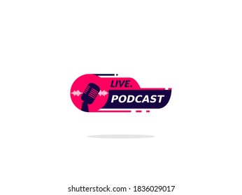 Podcast logo. Vector illustration icon designs template