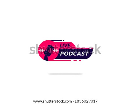Podcast logo. Vector illustration icon designs template