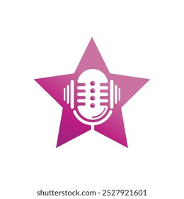 podcast logo vector symbol template