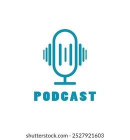 podcast logo vector symbol template