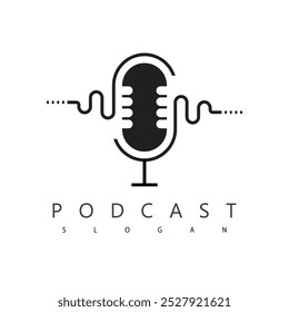 podcast logo vector symbol template