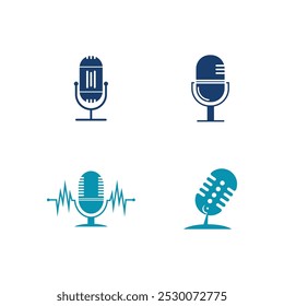 podcast logo vector symbol templqte
