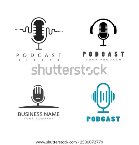 podcast logo vector symbol templqte