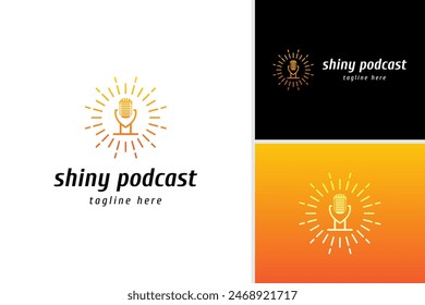 Podcast logo vector, talk logo design template