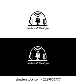 Podcast logo vector template designn