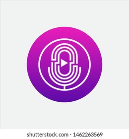 Podcast logo vector template illustration.