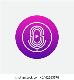 Podcast logo vector template illustration.
