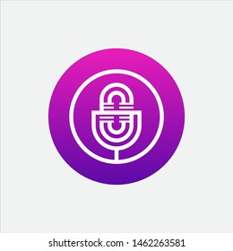 Podcast logo vector template illustration.
