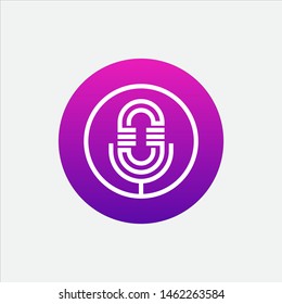 Podcast logo vector template illustration.