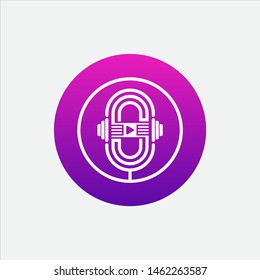Podcast logo vector template illustration.