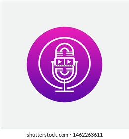 Podcast logo vector template illustration.
